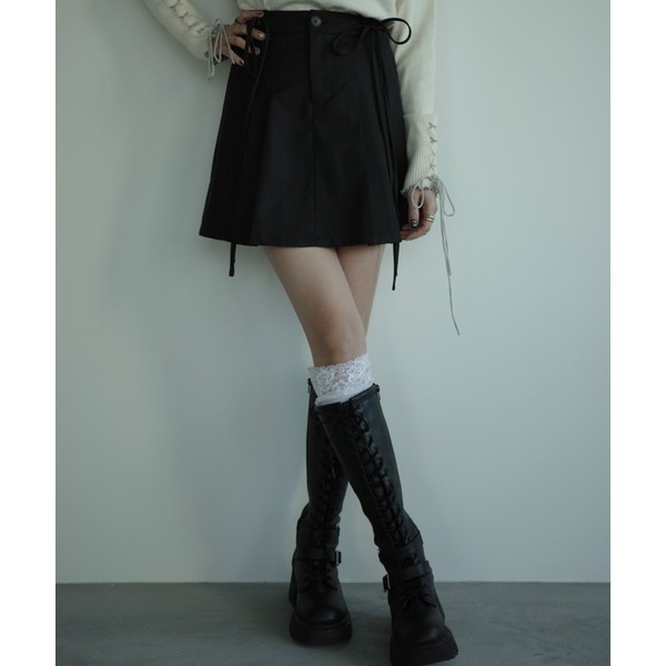 ：常花二手：🇯🇵 idem ✿ 可愛蝴蝶結綁帶學院風褲裙（實拍照請看下方商品說明欄）日牌正品 現貨-細節圖3