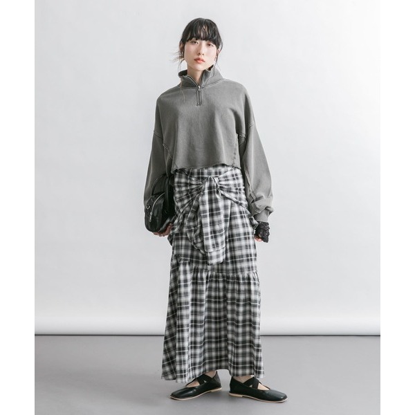 ：常花二手：🇯🇵 KBF ✿ 綁袖造型格紋魚尾裙（實拍照請看下方商品說明欄）日牌正品 現貨-細節圖3