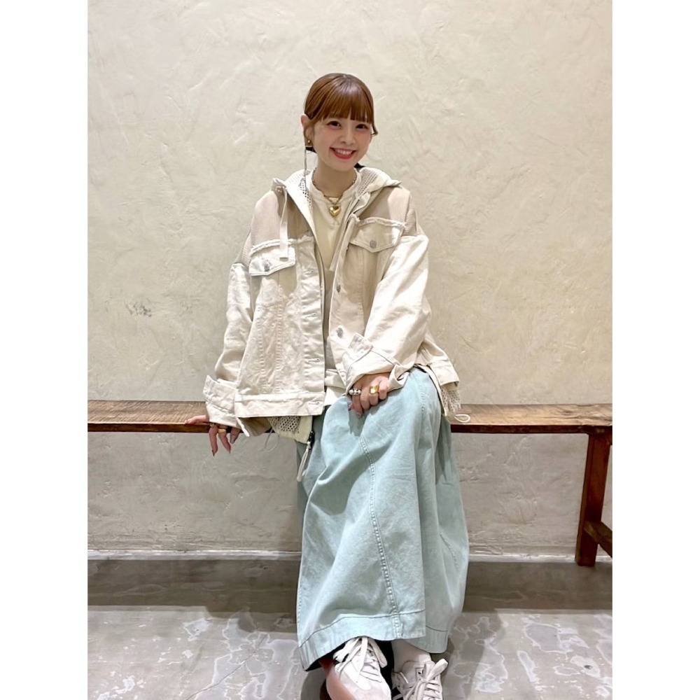 ：常花二手：🇯🇵 niko and... ✿ 經典定番腰帶造型牛仔Ａ字裙（實拍照請看下方商品說明欄）日牌正品 現貨-細節圖3