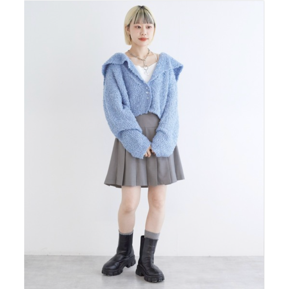 ：常花二手：🇯🇵 w closet ✿ 側邊蝴蝶結綁帶百褶短裙（實拍照請看下方商品說明欄）日牌正品 現貨-細節圖3