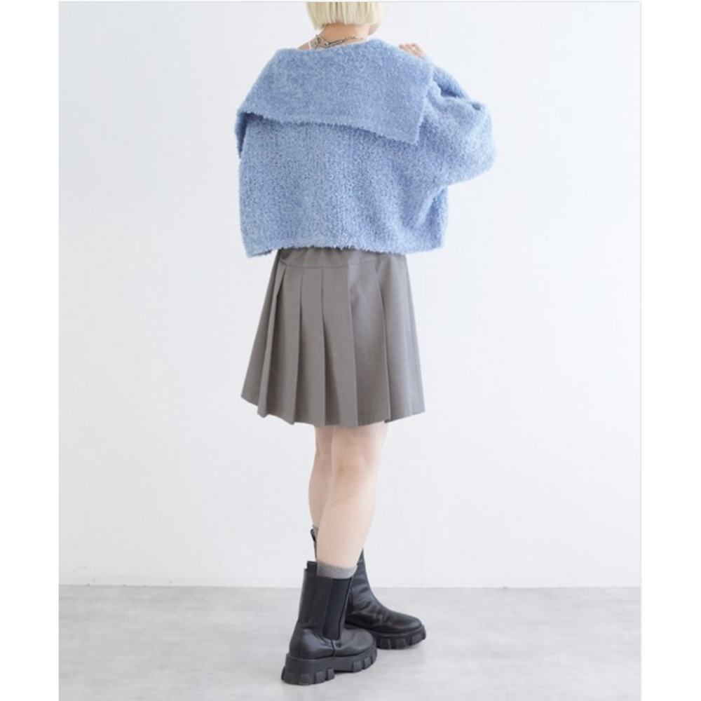 ：常花二手：🇯🇵 w closet ✿ 側邊蝴蝶結綁帶百褶短裙（實拍照請看下方商品說明欄）日牌正品 現貨-細節圖4