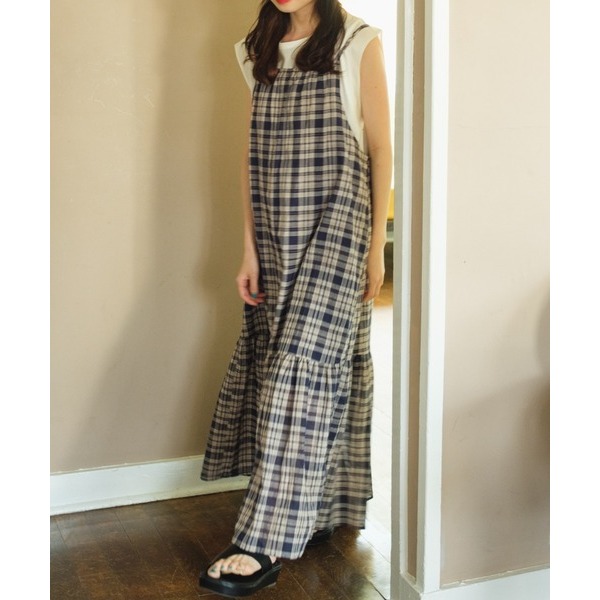 ：常花二手：🇯🇵 Kastane ✿ 夏日格紋吊帶洋裝（實拍照請看下方商品說明欄）日牌正品 現貨-細節圖3