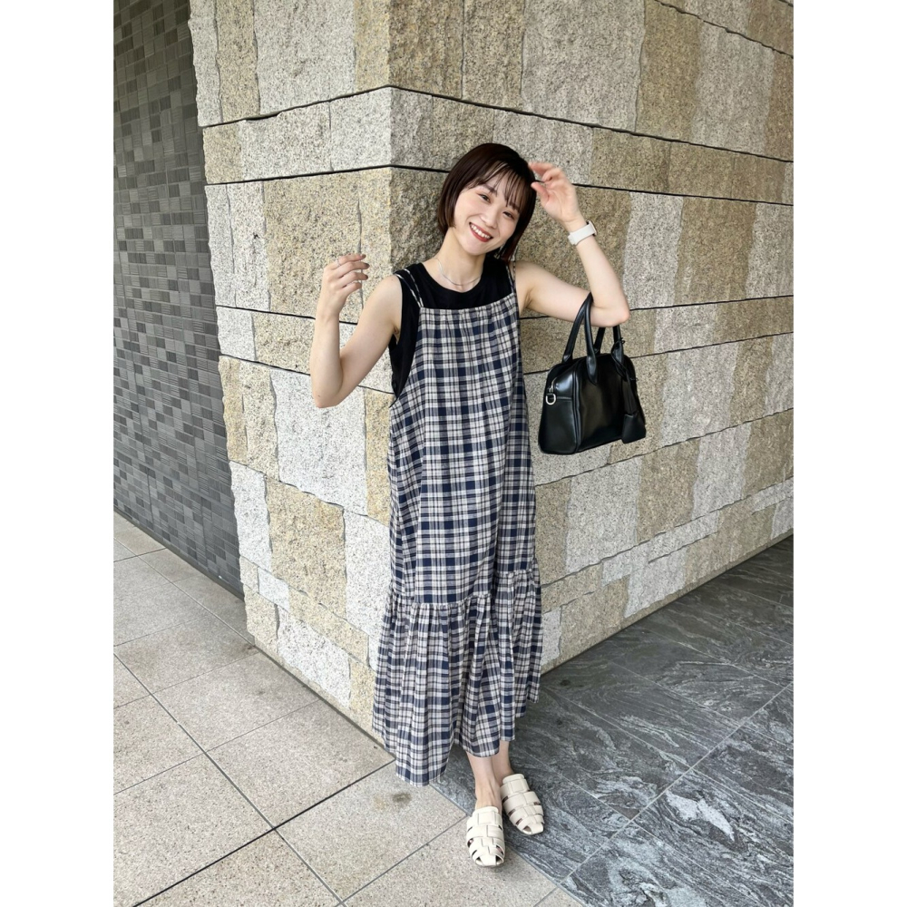：常花二手：🇯🇵 Kastane ✿ 夏日格紋吊帶洋裝（實拍照請看下方商品說明欄）日牌正品 現貨-細節圖7
