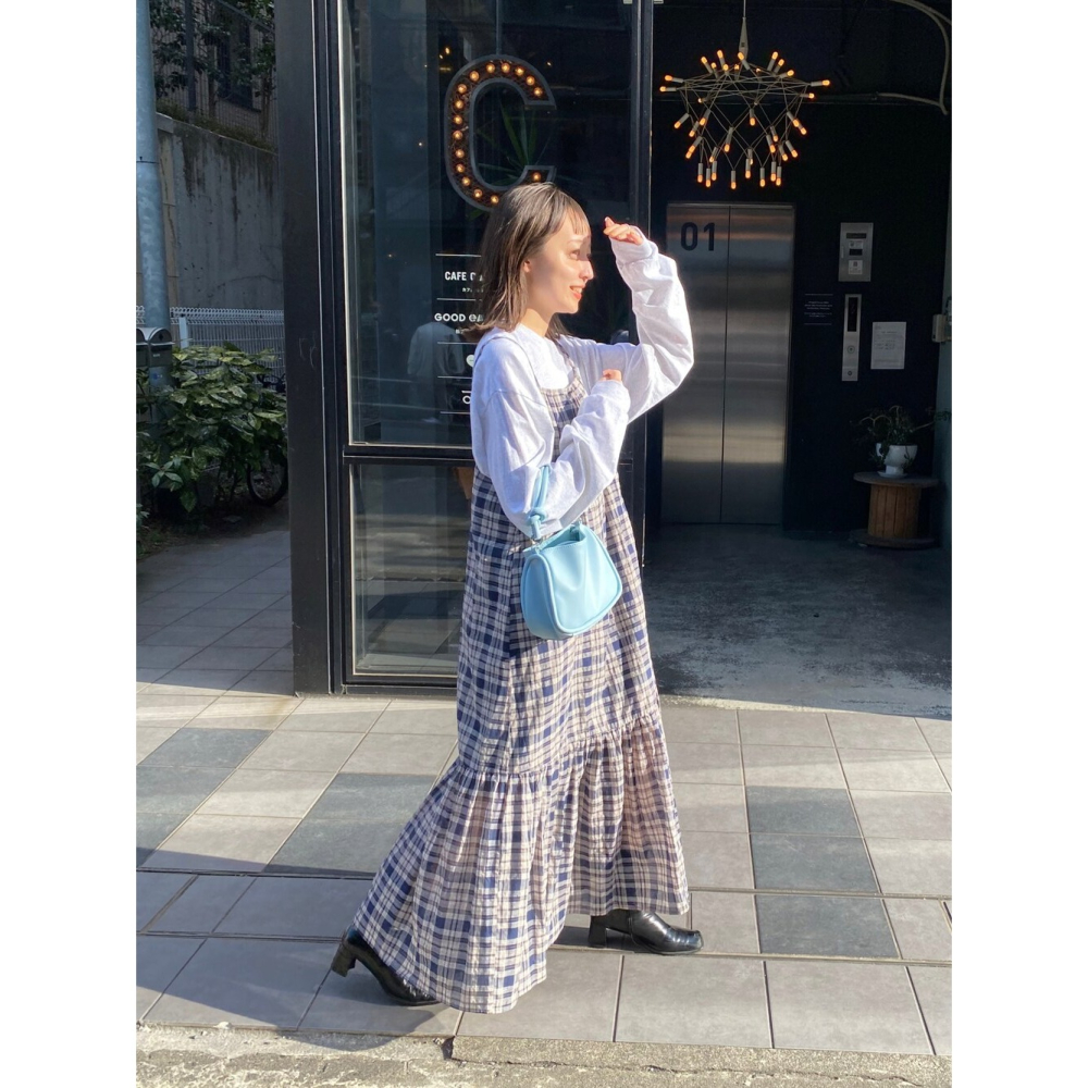 ：常花二手：🇯🇵 Kastane ✿ 夏日格紋吊帶洋裝（實拍照請看下方商品說明欄）日牌正品 現貨-細節圖9