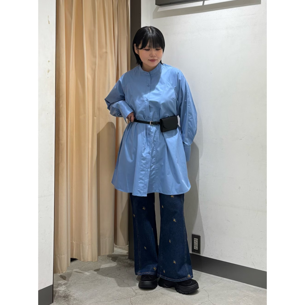 ：常花二手：🇯🇵 KBF ✿ 傘擺打褶造型長版襯衫（實拍照請看下方商品說明欄）日牌正品 現貨-細節圖6