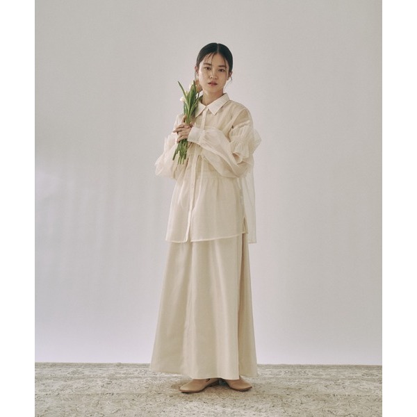 ：常花二手：🇯🇵 moi tytto ✿ 可愛荷葉造型透膚襯衫（實拍照請看下方商品說明欄）日牌正品 現貨-細節圖8