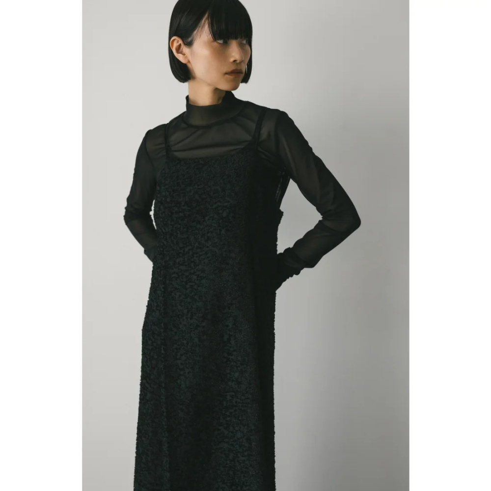 ：常花二手：🇯🇵 STYLEMIXER ✿ 重工羽毛緹花正式吊帶洋裝（實拍照請看下方商品說明欄）日牌正品 現貨-細節圖4