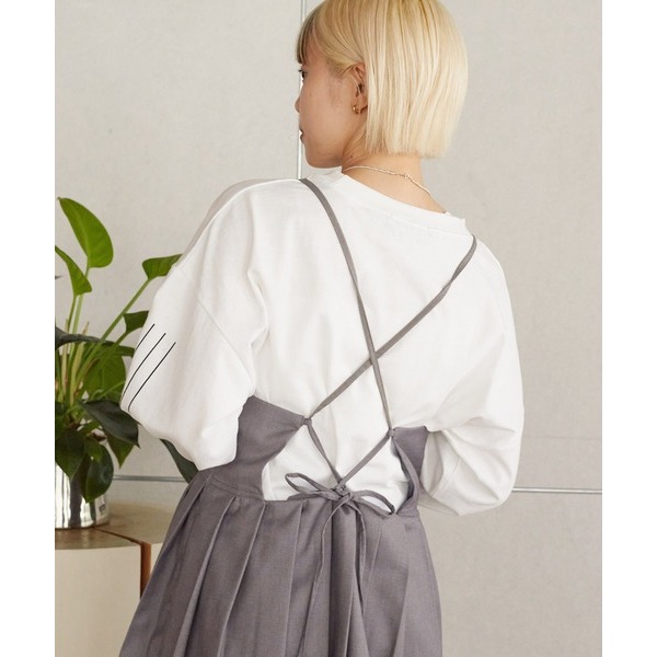 ：常花二手：🇯🇵 w closet ✿ 吊帶短版百褶學院風洋裝（實拍照請看下方商品說明欄）日牌正品 現貨-細節圖6