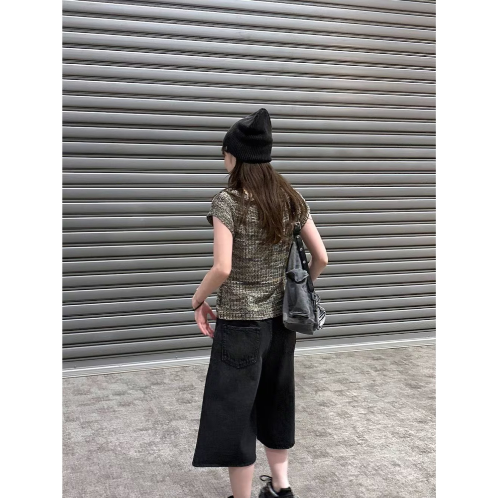 ：常花二手：🇯🇵 JEANASIS ✿ 法式袖短版混織排釦上衣（實拍照請看下方商品說明欄）日牌正品 現貨-細節圖7