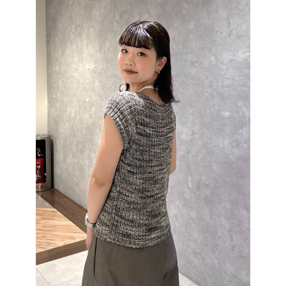 ：常花二手：🇯🇵 JEANASIS ✿ 法式袖短版混織排釦上衣（實拍照請看下方商品說明欄）日牌正品 現貨-細節圖11