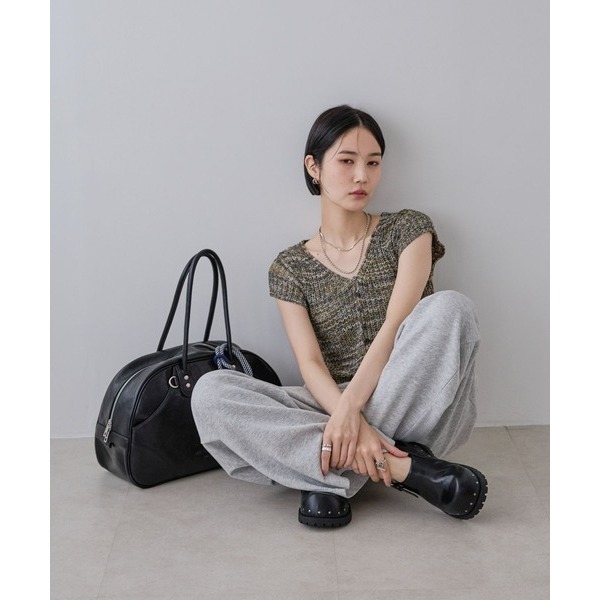 ：常花二手：🇯🇵 JEANASIS ✿ 法式袖短版混織排釦上衣（實拍照請看下方商品說明欄）日牌正品 現貨-細節圖2