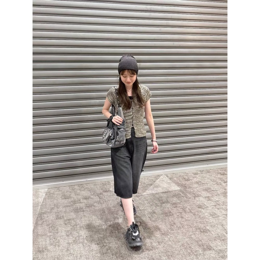 ：常花二手：🇯🇵 JEANASIS ✿ 法式袖短版混織排釦上衣（實拍照請看下方商品說明欄）日牌正品 現貨-細節圖8