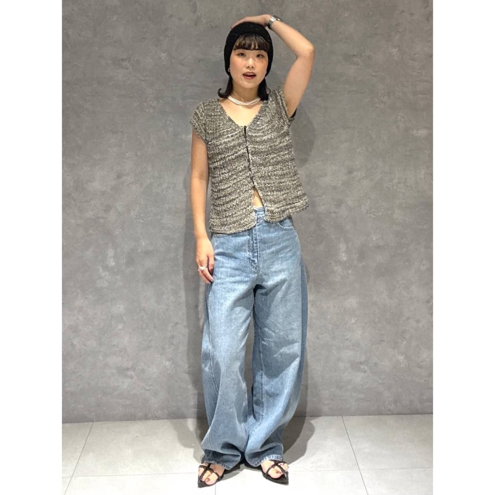 ：常花二手：🇯🇵 JEANASIS ✿ 法式袖短版混織排釦上衣（實拍照請看下方商品說明欄）日牌正品 現貨-細節圖10