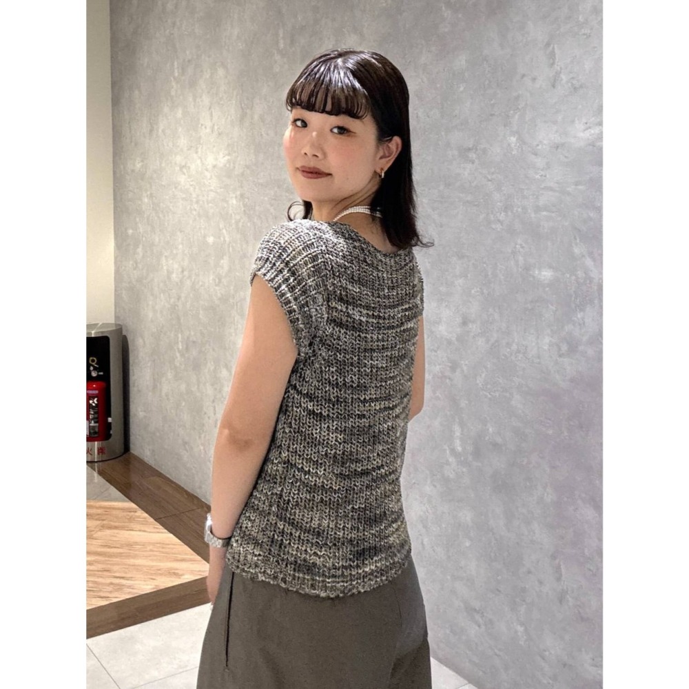 ：常花二手：🇯🇵 JEANASIS ✿ 法式袖短版混織排釦上衣（實拍照請看下方商品說明欄）日牌正品 現貨-細節圖11