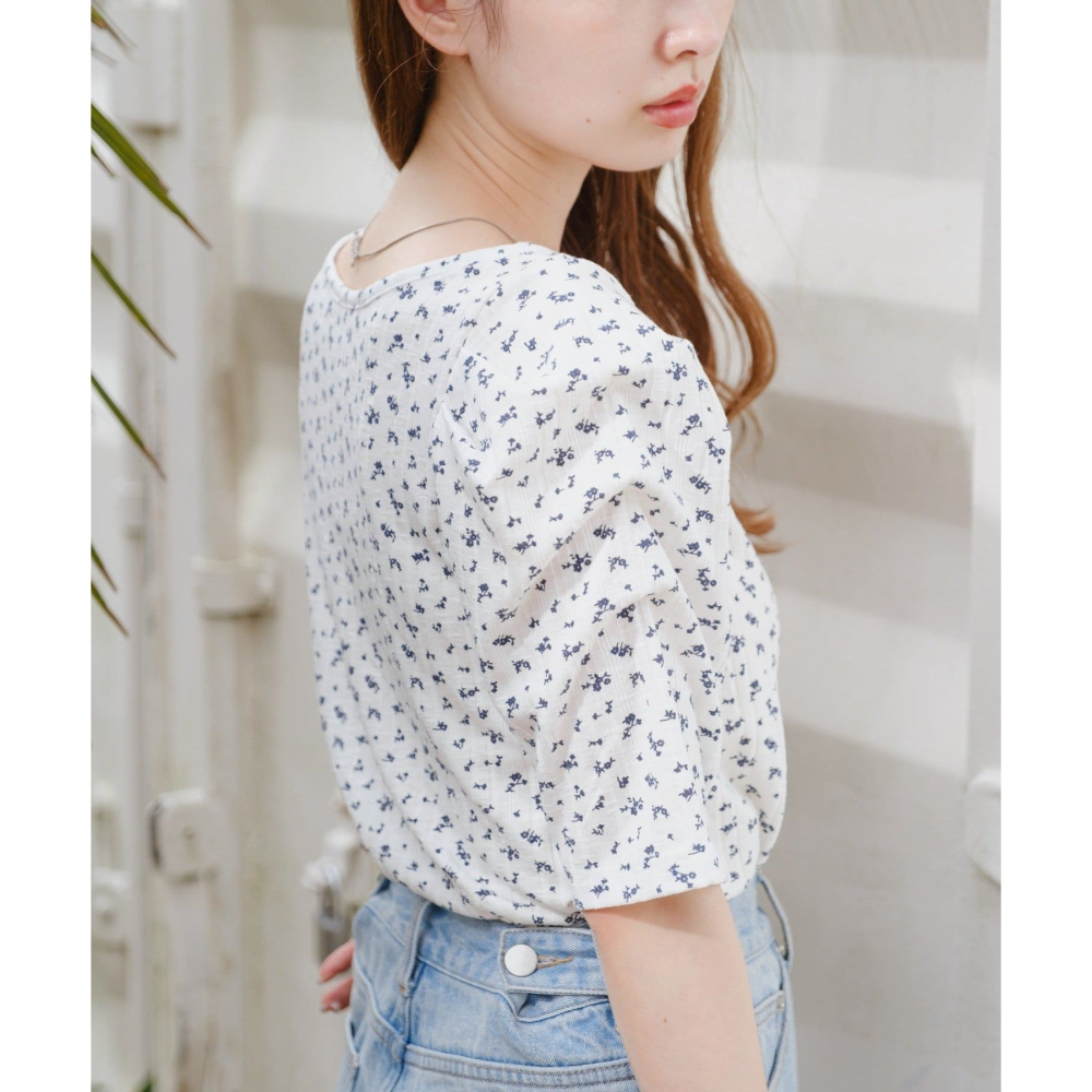 ：常花二手：🇯🇵 Kastane ✿ 抓皺袖口小碎花半袖上衣（實拍照請看下方商品說明欄）日牌正品 現貨-細節圖7