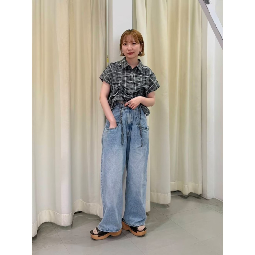 ：常花二手：🇯🇵 KBF ✿ 蝴蝶結抓皺短版造型上衣（實拍照請看下方商品說明欄）日牌正品 現貨-細節圖10