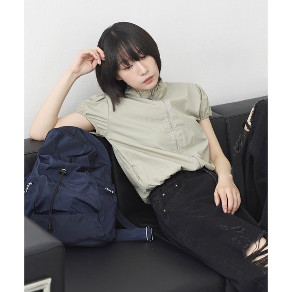 ：常花二手：🇯🇵 UNE MANSION ✿ 小澎袖尼龍拉鍊造型外套（實拍照請看下方商品說明欄）日牌正品 現貨-細節圖11