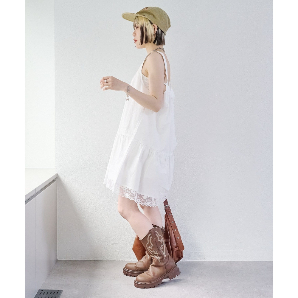 ：常花二手：🇯🇵 w closet ✿ 可愛復古蕾絲背心短洋裝（實拍照請看下方商品說明欄）日牌正品 現貨-細節圖9