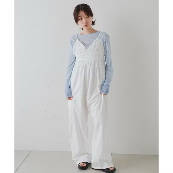：常花二手：🇯🇵 Kastane ✿ Ｖ領氣質工裝吊帶寬褲（實拍照請看下方商品說明欄）＃日牌正品-細節圖3