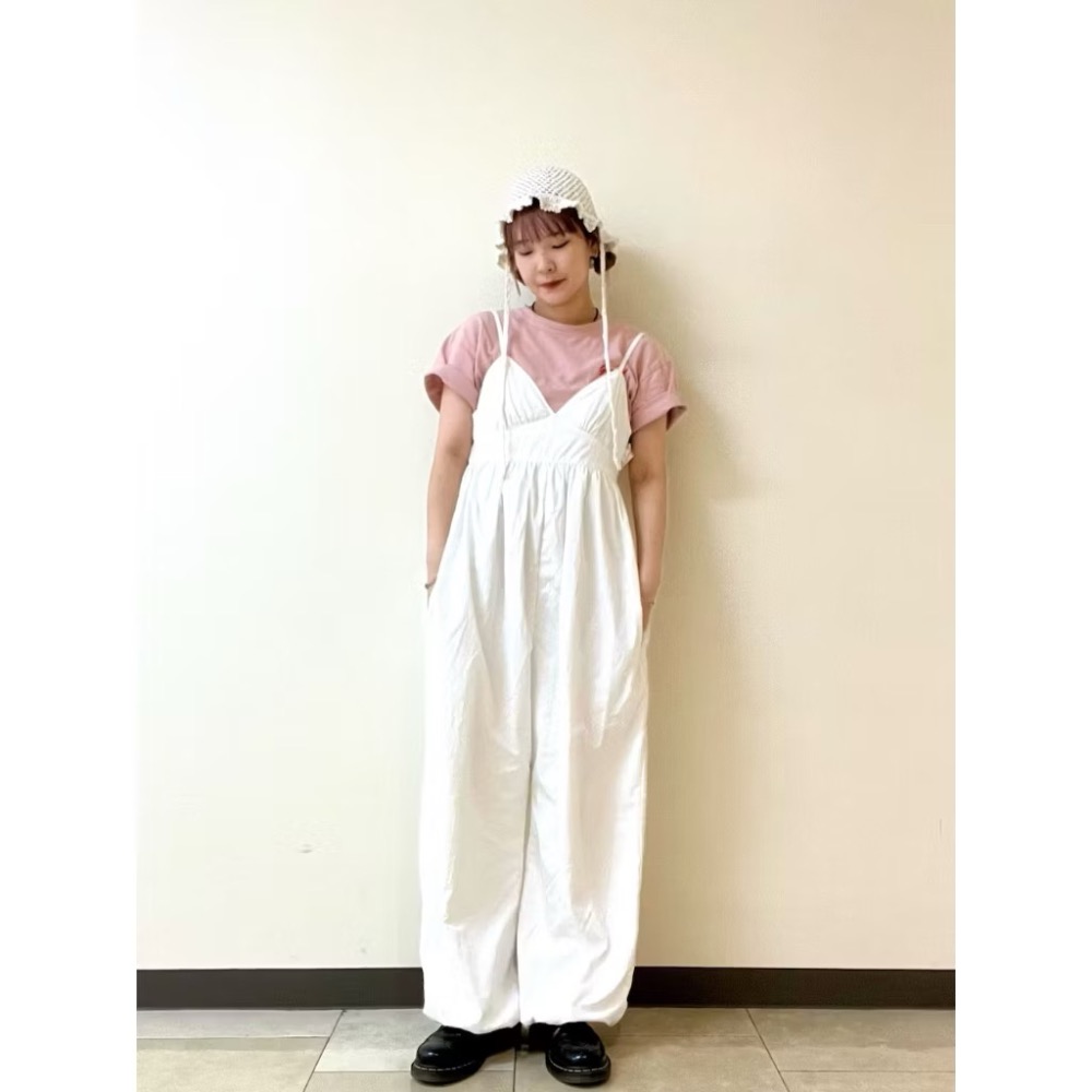 ：常花二手：🇯🇵 Kastane ✿ Ｖ領氣質工裝吊帶寬褲（實拍照請看下方商品說明欄）＃日牌正品-細節圖6