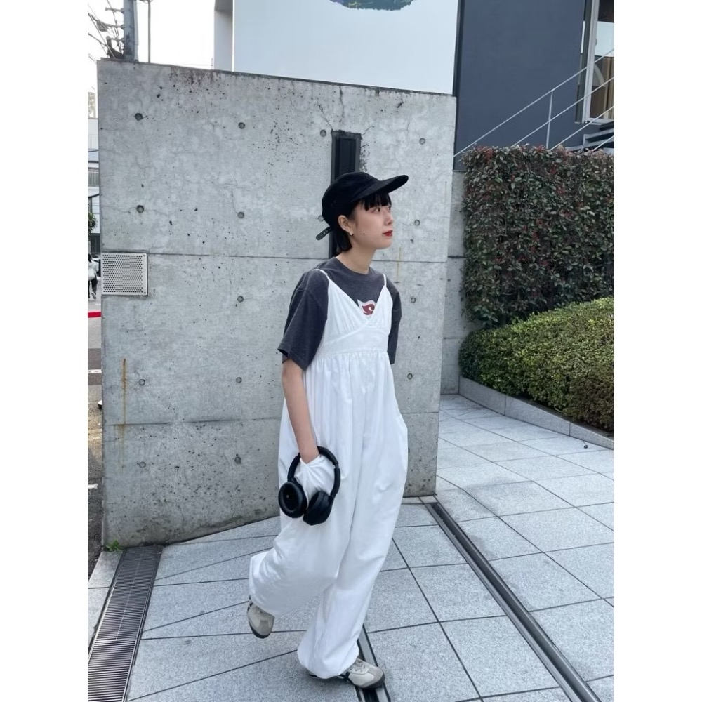 ：常花二手：🇯🇵 Kastane ✿ Ｖ領氣質工裝吊帶寬褲（實拍照請看下方商品說明欄）＃日牌正品-細節圖9