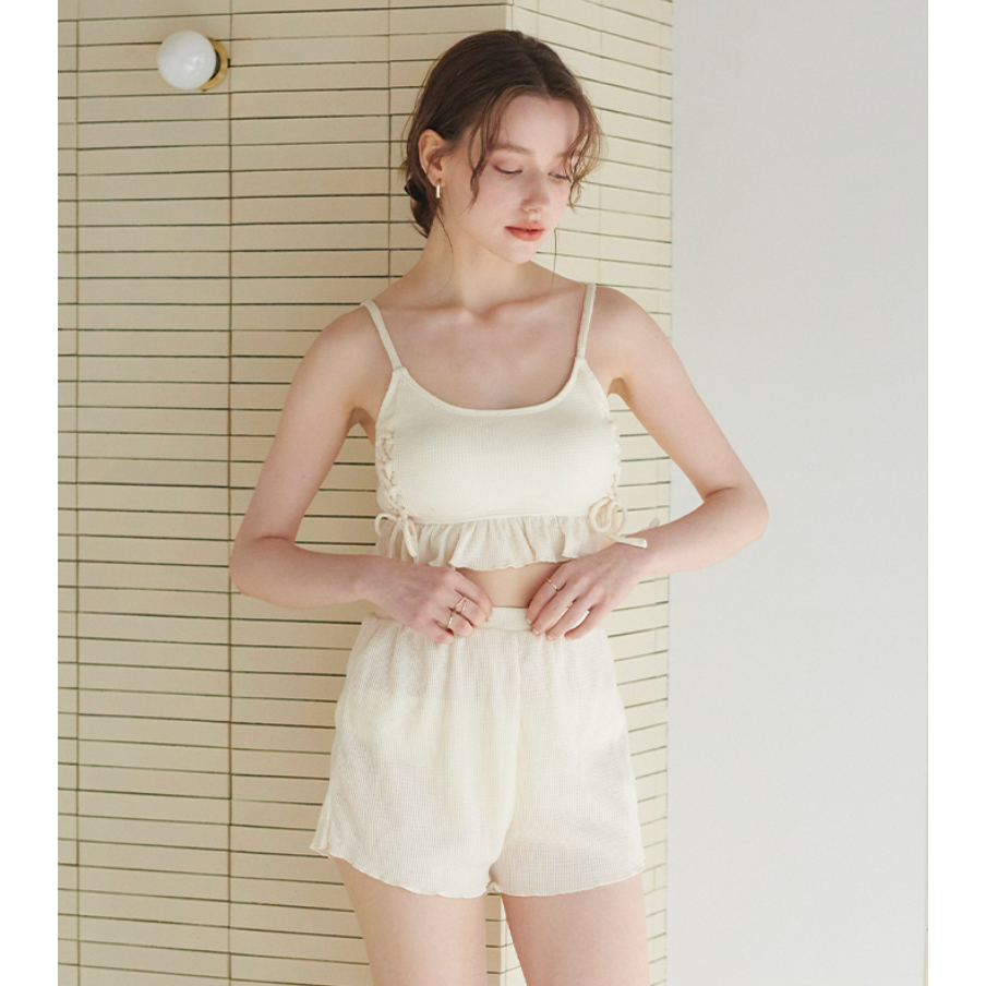 ：常花日本代購：🇯🇵（免運！部分現貨！）SEA DRESS ✿ 華夫格交叉綁帶泳衣（請先詳閱下方購買須知）-細節圖5