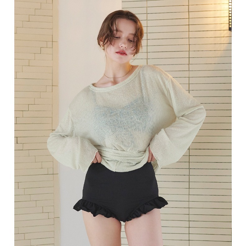 ：常花日本代購：🇯🇵（免運！部分現貨！）SEA DRESS ✿ 三件式罩衫抽皺比基尼泳衣（請先詳閱下方購買須知）-細節圖9