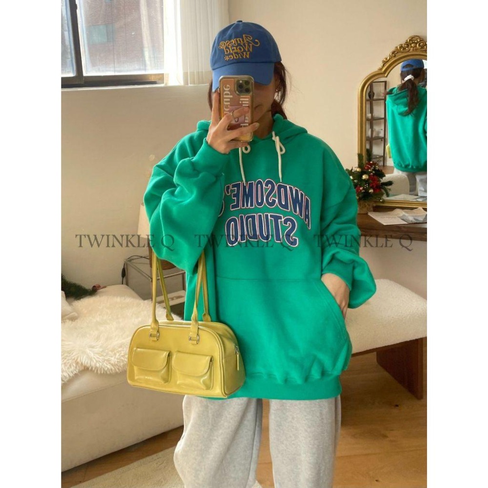 🎀 Twinkle Q 🎀-預購✈️正韓🇰🇷東大門 美式 復古 字母 水洗 大學Ｔ Ｔ恤 休閒 長袖 上衣 男女 中性-細節圖2