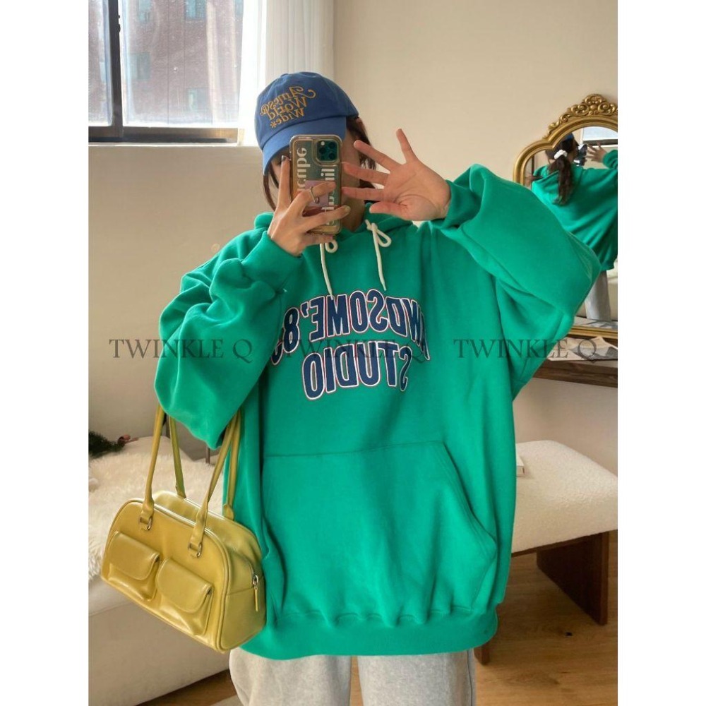 🎀 Twinkle Q 🎀-預購✈️正韓🇰🇷東大門 美式 復古 字母 水洗 大學Ｔ Ｔ恤 休閒 長袖 上衣 男女 中性-細節圖3