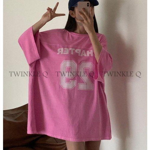 🎀 Twinkle Q 🎀-預購✈️正韓🇰🇷東大門 美式 橄欖球 字母 印花 水洗 Ｔ恤 休閒 短袖 上衣 男女 中性
