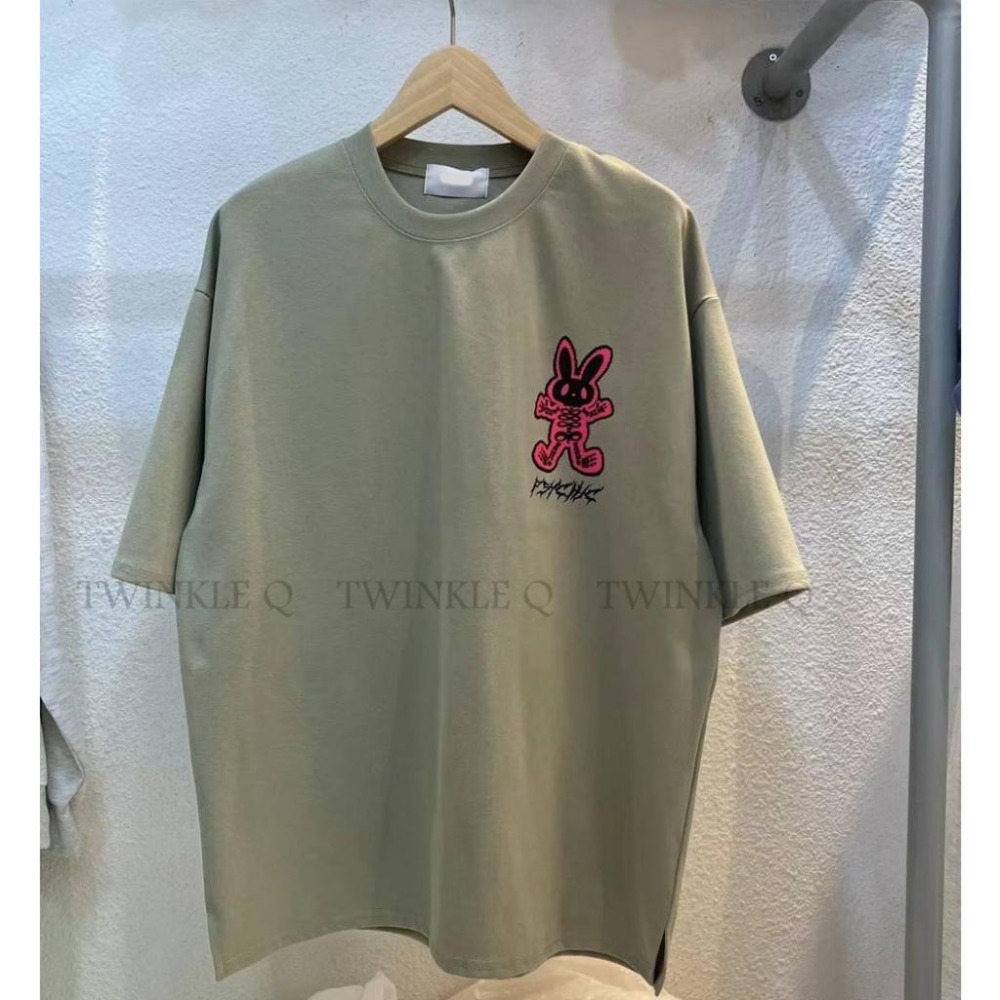Twinkle Q韓國代購-預購✈️東大門🔥南大門正韓 短袖t恤 觸電 兔兔 反光 休閒上衣 短t t恤 男女 中性-細節圖2