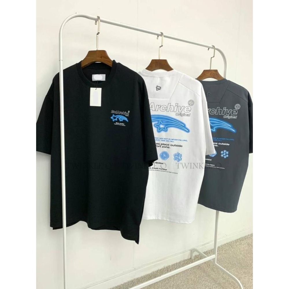 Twinkle Q韓國代購-預購✈️東大門🔥南大門正韓 短袖t恤 星星 圖案 潮t 寬鬆 休閒上衣 t恤 男女 中性-細節圖7