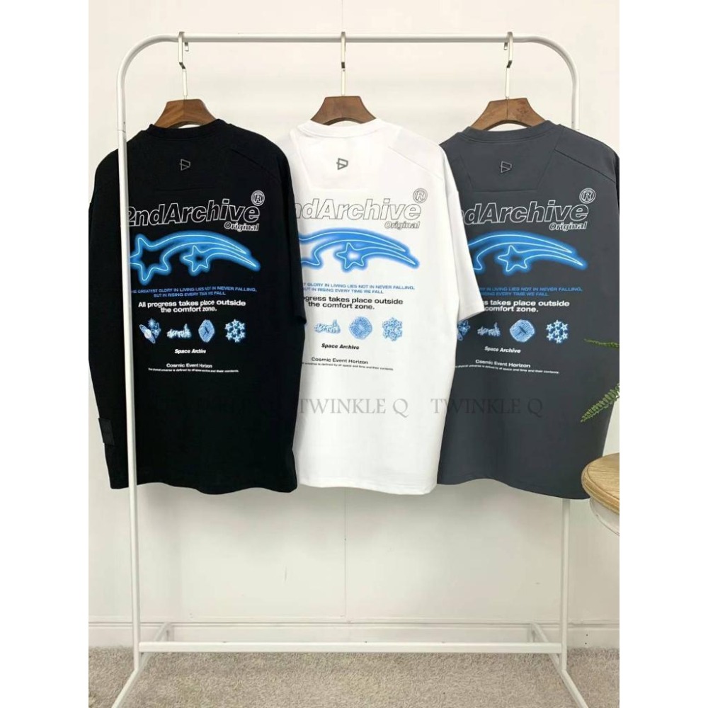 Twinkle Q韓國代購-預購✈️東大門🔥南大門正韓 短袖t恤 星星 圖案 潮t 寬鬆 休閒上衣 t恤 男女 中性-細節圖8