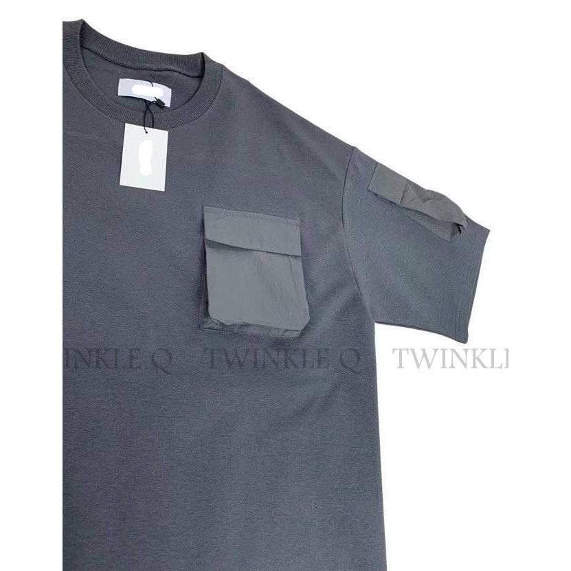 Twinkle Q韓國代購-預購✈️東大門🔥南大門正韓 短袖t恤 雙口袋 工裝 下擺開叉 休閒上衣 短袖上衣-細節圖3