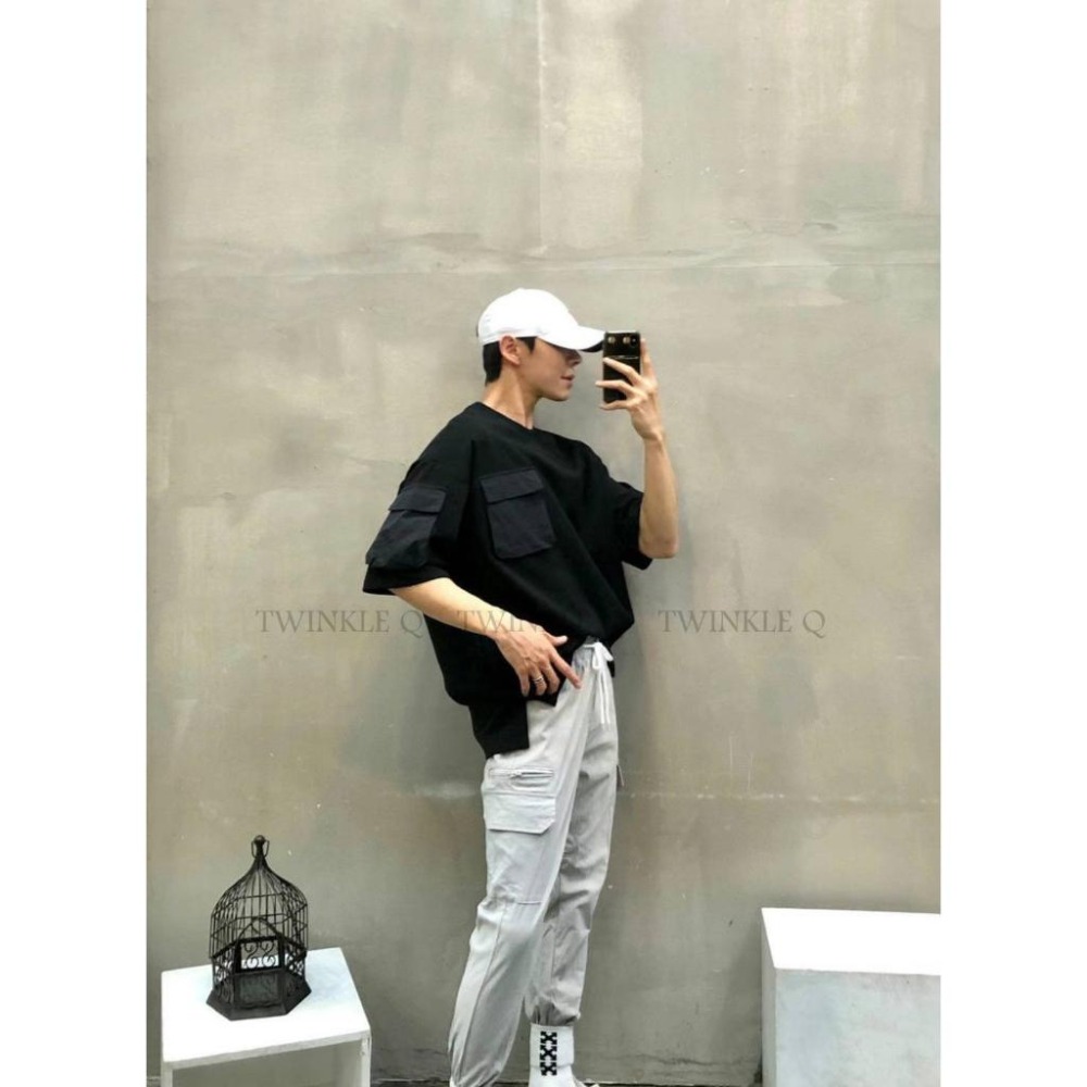 Twinkle Q韓國代購-預購✈️東大門🔥南大門正韓 短袖t恤 雙口袋 工裝 下擺開叉 休閒上衣 短袖上衣-細節圖8