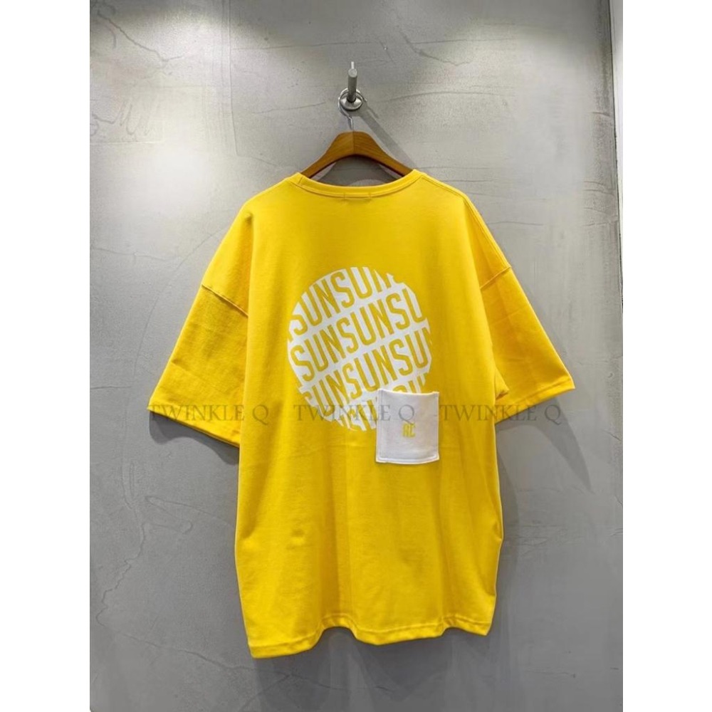 Twinkle Q韓國代購-預購✈️東大門🔥南大門正韓 短袖t恤 圓形 圖案 口袋 休閒上衣 短袖上衣 t恤 男女 中性-細節圖5