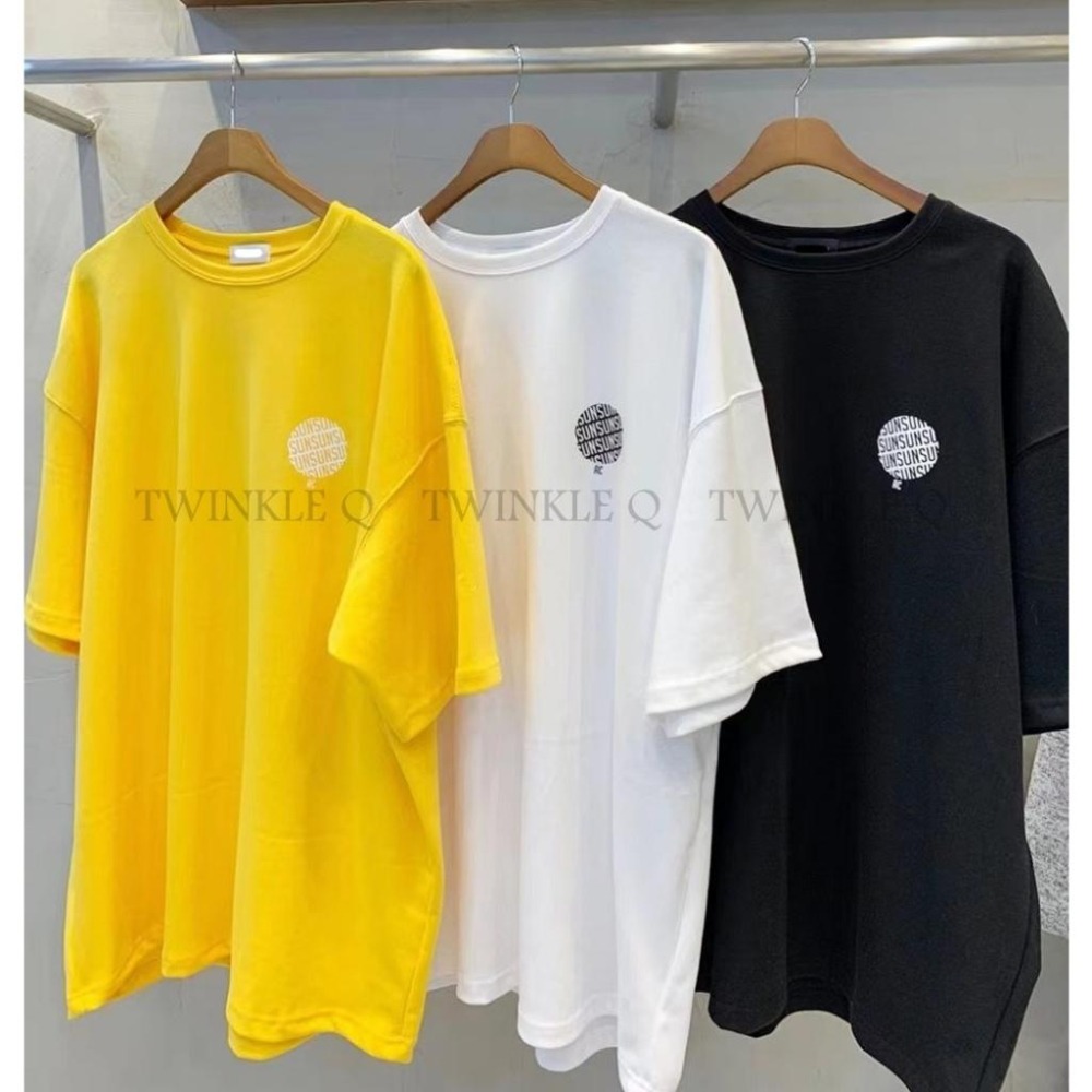 Twinkle Q韓國代購-預購✈️東大門🔥南大門正韓 短袖t恤 圓形 圖案 口袋 休閒上衣 短袖上衣 t恤 男女 中性-細節圖8