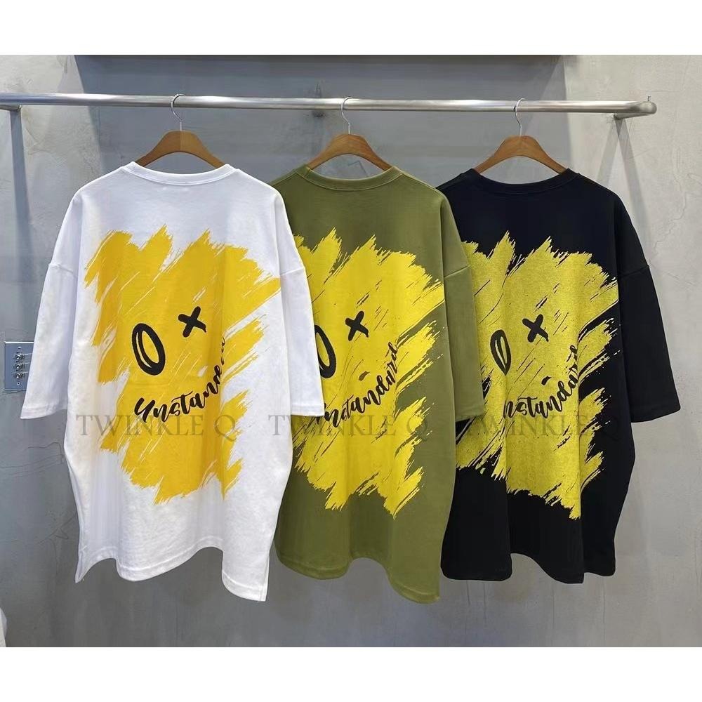 Twinkle Q韓國代購-預購✈️東大門🔥南大門正韓 短袖t恤 刷漆 圖案 印花 休閒上衣 短t t恤 男女 中性-細節圖5