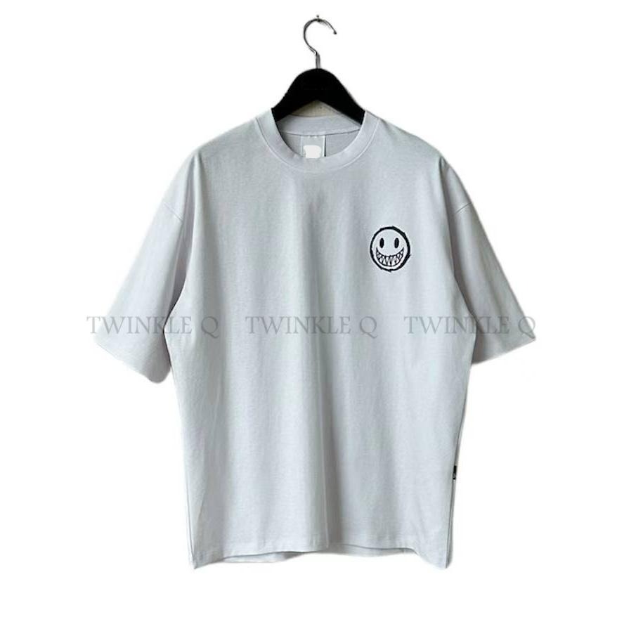 Twinkle Q韓國代購(現貨＋預購) ✈️東大門🔥南大門正韓 短袖t恤 笑臉 塗鴨 反光 潮t 休閒 t恤 男女中性-細節圖2