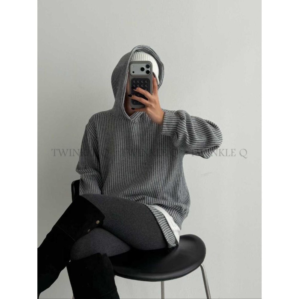 🎀TwinkleQ韓國代購-預購✈️東大門🔥南大門正韓 休閒套裝 針織連帽上衣 針織短褲 休閒 運動 套裝-細節圖4