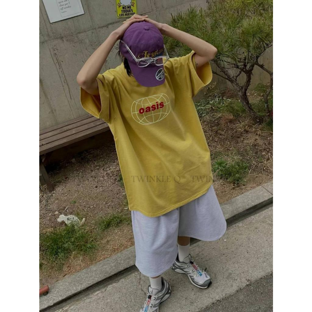 🎀Twinkle Q韓國代購-預購✈️東大門🔥南大門正韓 短袖t恤 字母 印花 水洗t恤 韓國t恤 寬鬆上衣 短t 中性-細節圖2