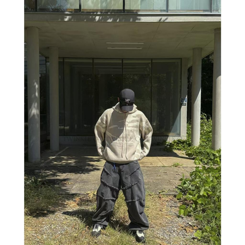 🎀Twinkle Q韓國代購-預購✈️東大門🔥南大門正韓 針織連帽上衣 迷彩風 休閒 連帽t恤 針織毛衣 毛衣-細節圖2