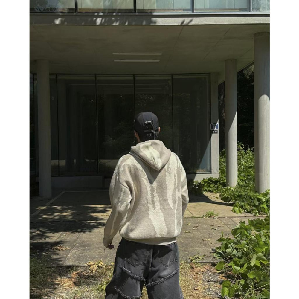 🎀Twinkle Q韓國代購-預購✈️東大門🔥南大門正韓 針織連帽上衣 迷彩風 休閒 連帽t恤 針織毛衣 毛衣-細節圖3