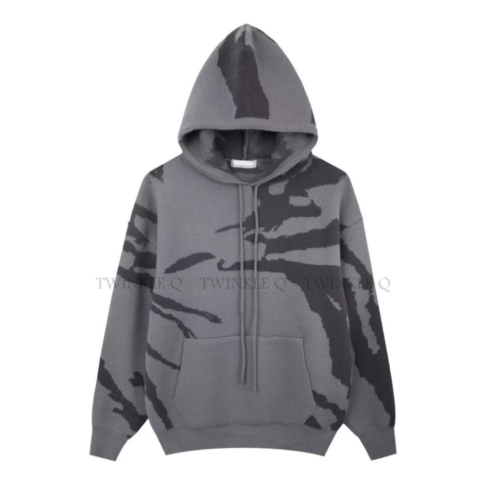 🎀Twinkle Q韓國代購-預購✈️東大門🔥南大門正韓 針織連帽上衣 迷彩風 休閒 連帽t恤 針織毛衣 毛衣-細節圖7