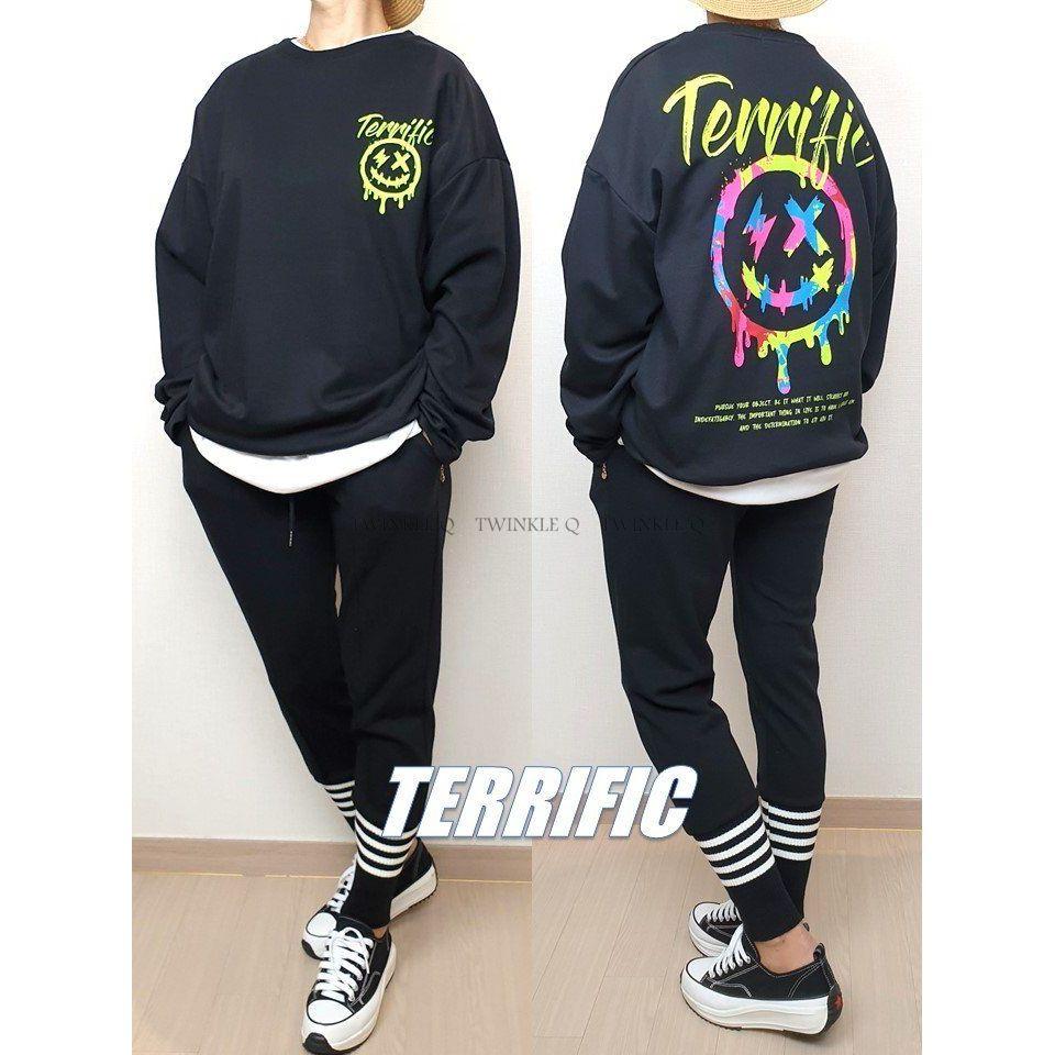 Twinkle Q韓國代購-預購✈️東大門🔥南大門正韓 微笑 圖案 彩色 印花 潮t 休閒上衣 大學t 男女 中性-細節圖6