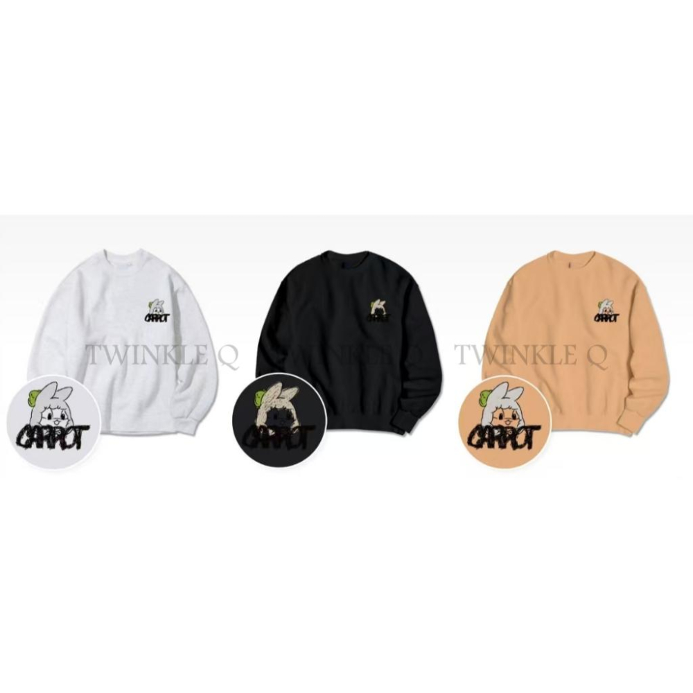 🎀TwinkleQ韓國代購-預購✈️東大門🔥南大門正韓 大學t 男女中性 刷毛 小兔兔 印花 長袖上衣 長t 大學踢-細節圖4