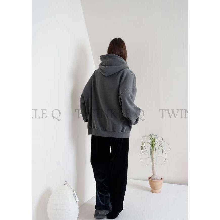 🎀TwinkleQ韓國代購-預購✈️東大門🔥南大門正韓 連帽t恤 男女中性 字母印花 簡約 刷毛 連帽上衣 連帽衫 帽t-細節圖5