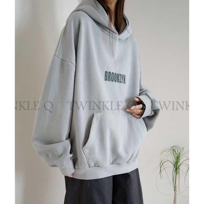 🎀TwinkleQ韓國代購-預購✈️東大門🔥南大門正韓 連帽t恤 男女中性 字母印花 簡約 刷毛 連帽上衣 連帽衫 帽t-細節圖7