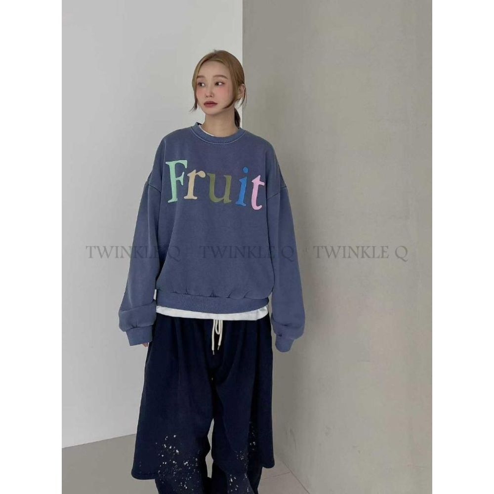 🎀TwinkleQ韓國代購-預購✈️東大門🔥南大門正韓 大學t 彩色 字母印花 水洗t 刷毛 長袖上衣 長t 大學踢-細節圖2