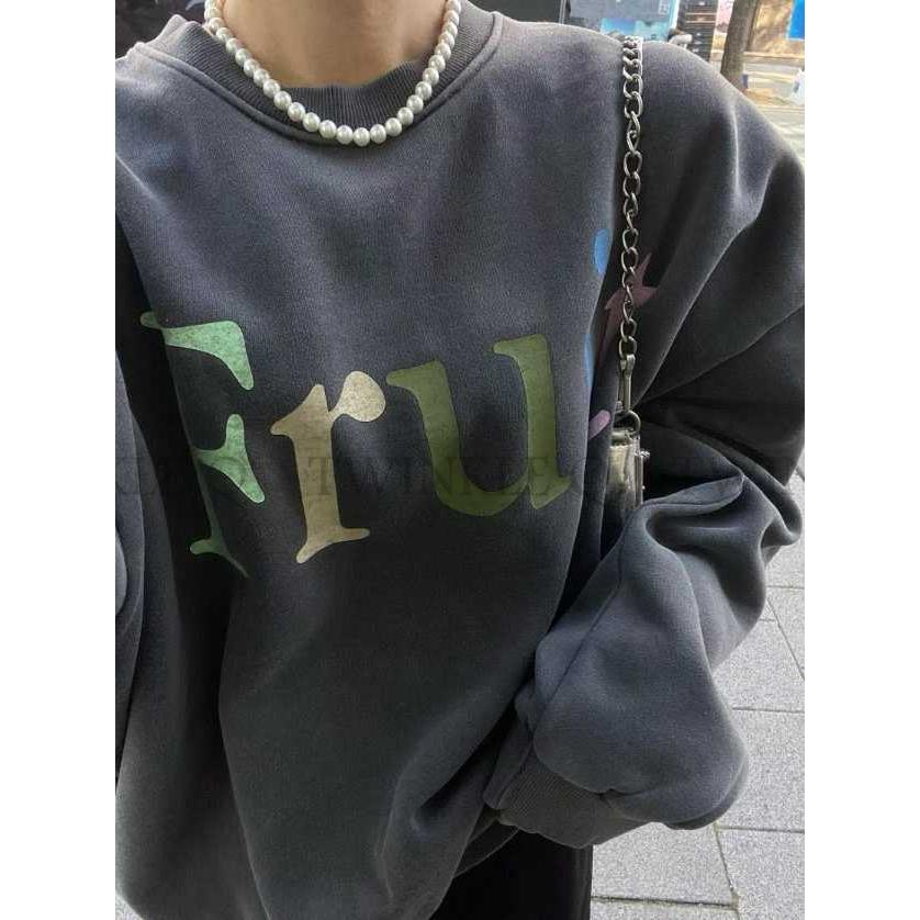 🎀TwinkleQ韓國代購-預購✈️東大門🔥南大門正韓 大學t 彩色 字母印花 水洗t 刷毛 長袖上衣 長t 大學踢-細節圖6